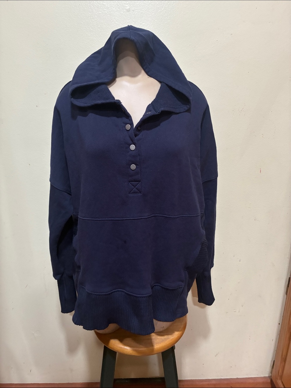BUCKETLIST Navy Hooded Snap-Placket Sweatshirt
